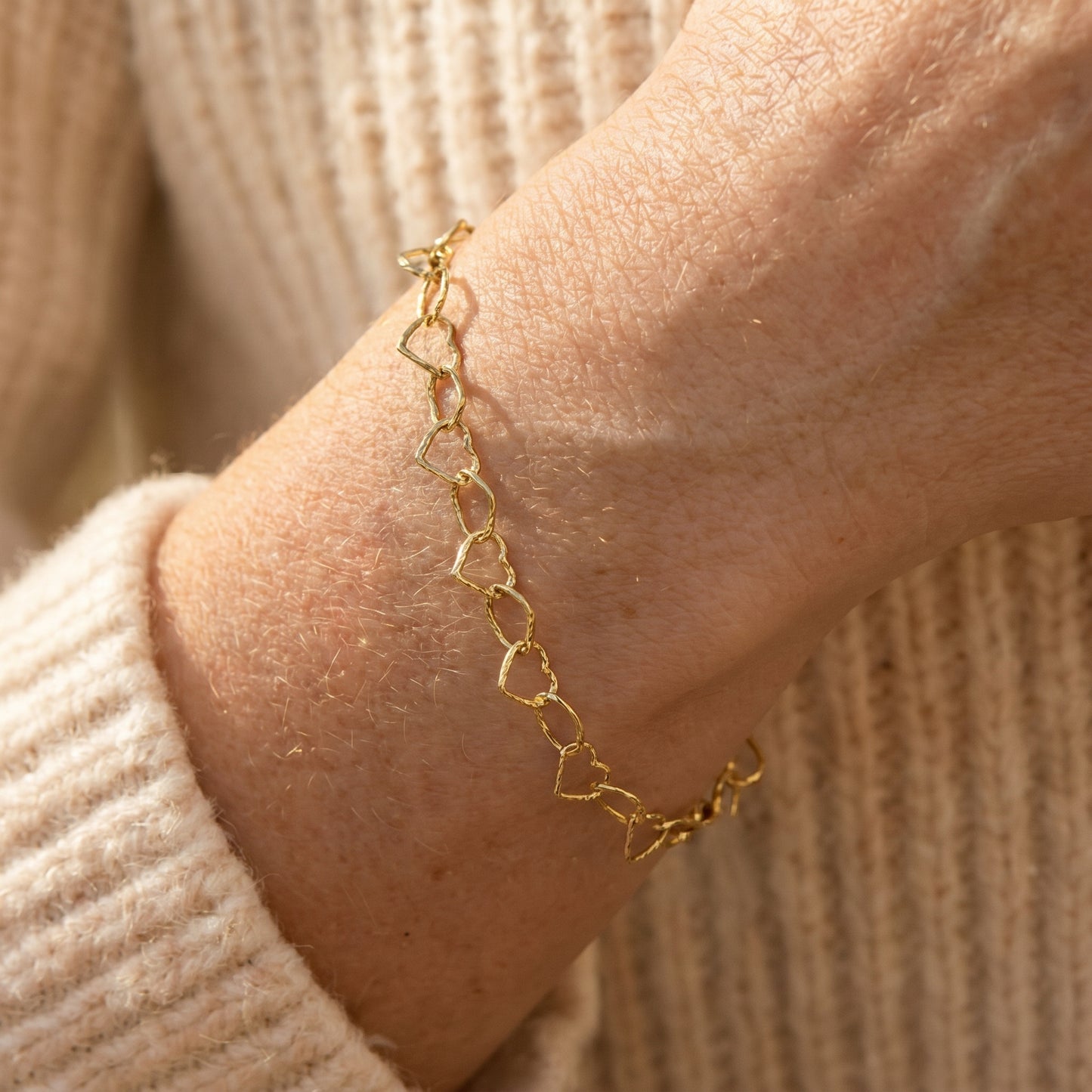Gold Heart Chain Bracelet • B442