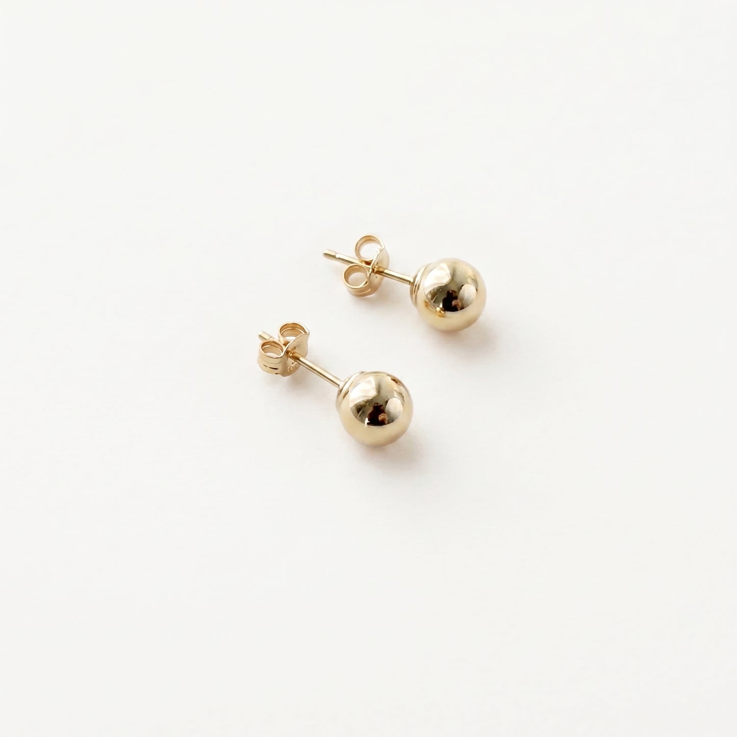 6mm 14K Gold ball earrings
