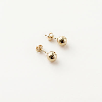 6mm 14K Gold ball earrings