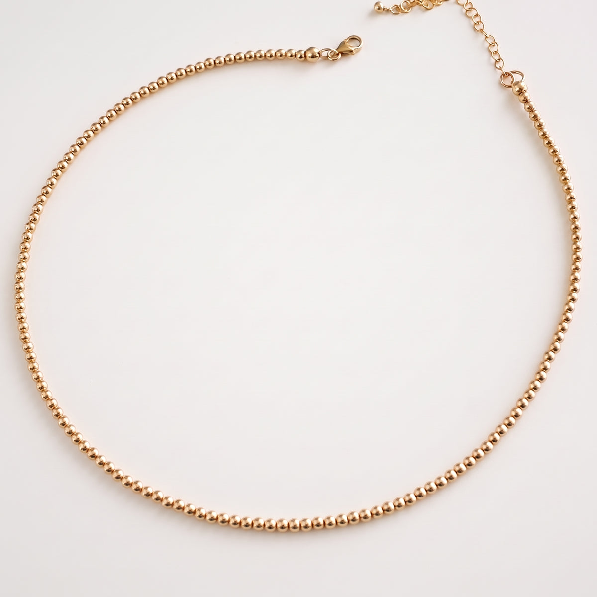 3mm Gold Beaded Necklace