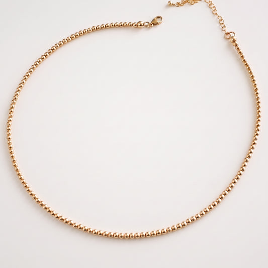 3mm Gold Beaded Necklace