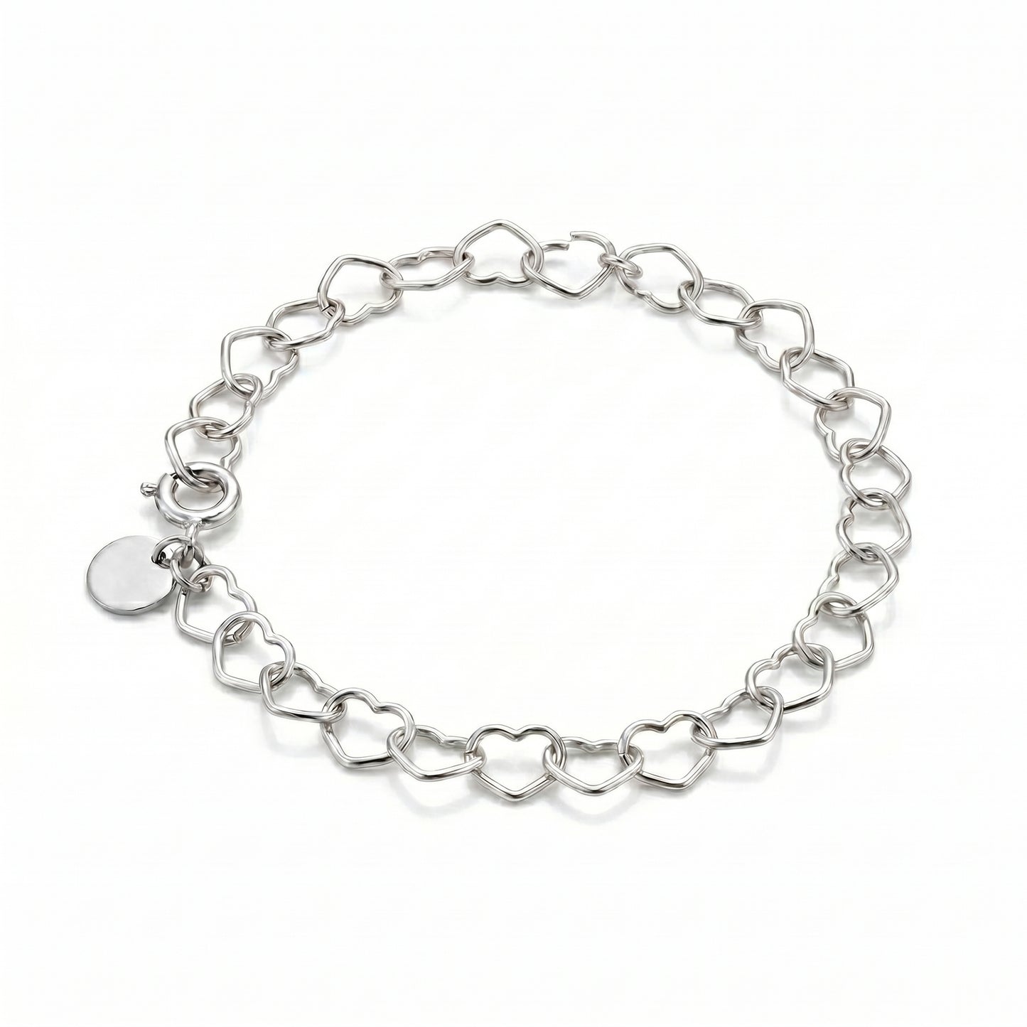 Silver Heart Chain Bracelet • B442