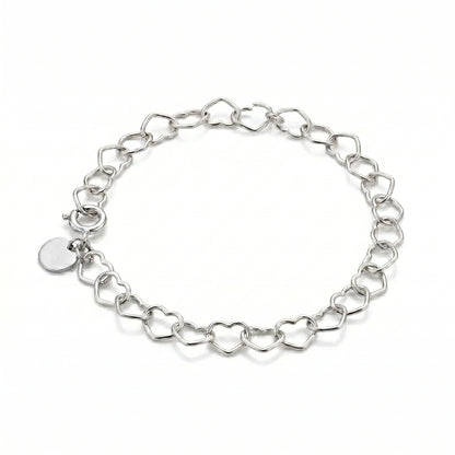 Silver Heart Chain Bracelet • B442