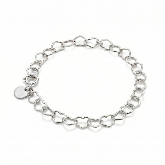 Silver Heart Chain Bracelet
