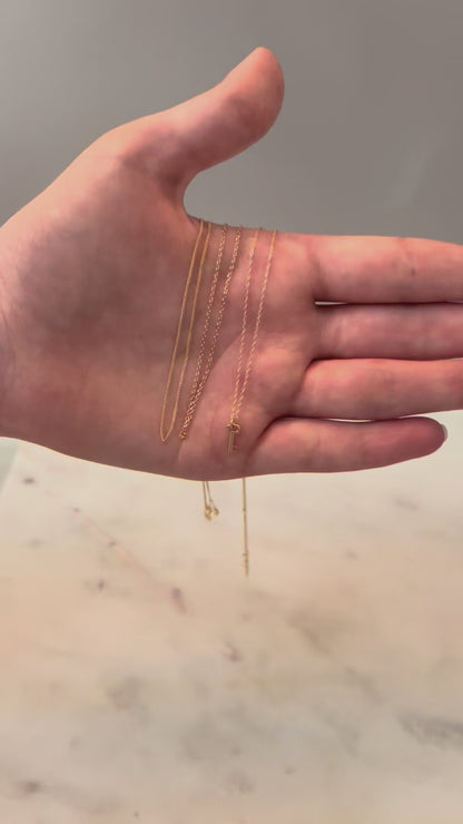 14K Solid Gold Key Necklace • B270