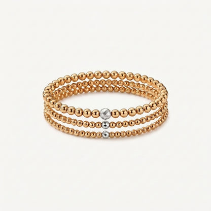 Gold Diamond Cut Beaded Bracelet