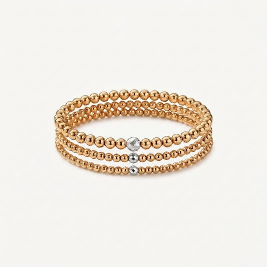 Gold Diamond Cut Beaded Bracelet