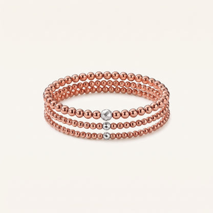 Rose Gold Diamond Cut Beaded Bracelet