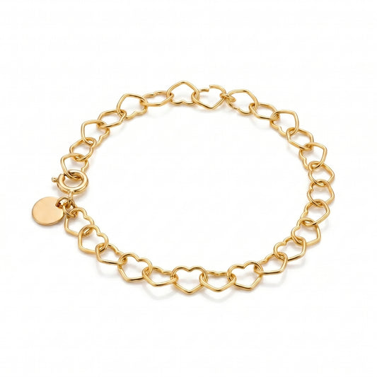 Gold Heart Chain Bracelet