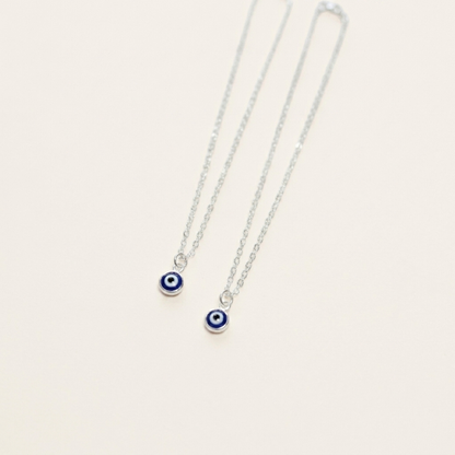 Silver Evil Eye Necklace Set