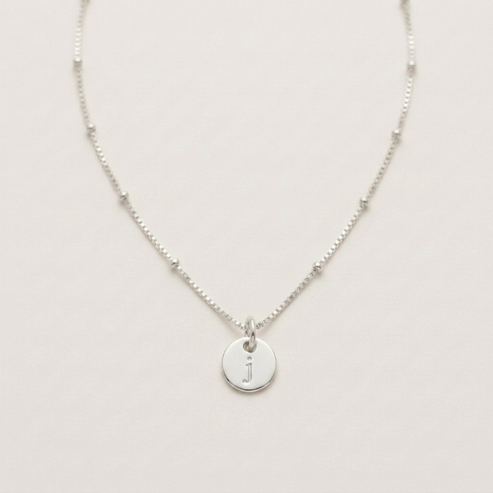 Silver Satellite Initial Necklace