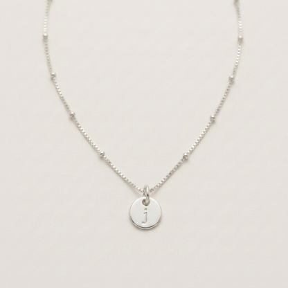 Silver Satellite Initial Necklace