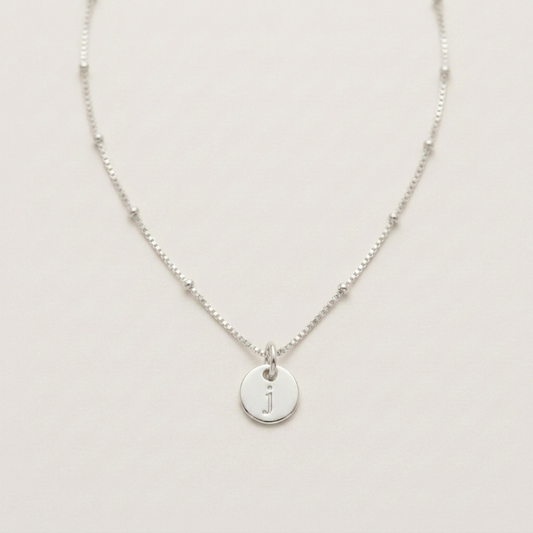 Silver Satellite Initial Necklace