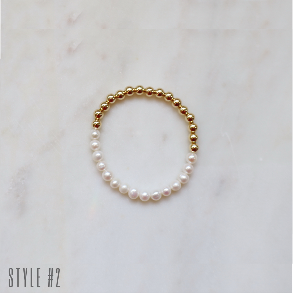 Freshwater Pearls & 14K Gold Filled Beaded Bracelet • B163