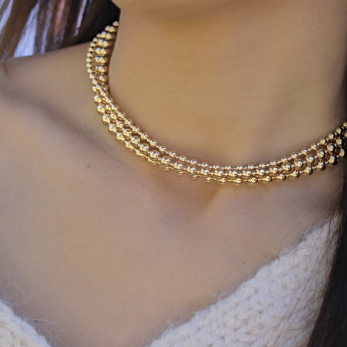 Gold Beaded Necklace • B291