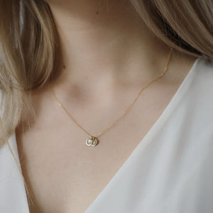 14K Solid Gold Initial Disc Necklace • B322