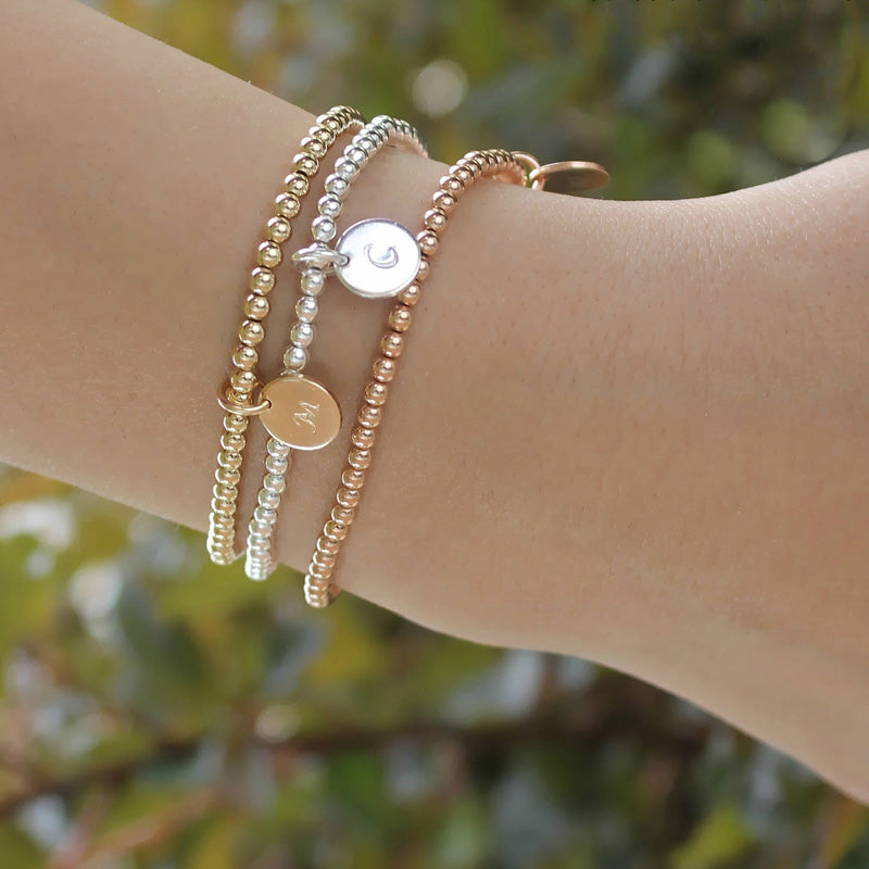 Gold Beaded Stretch Bracelet