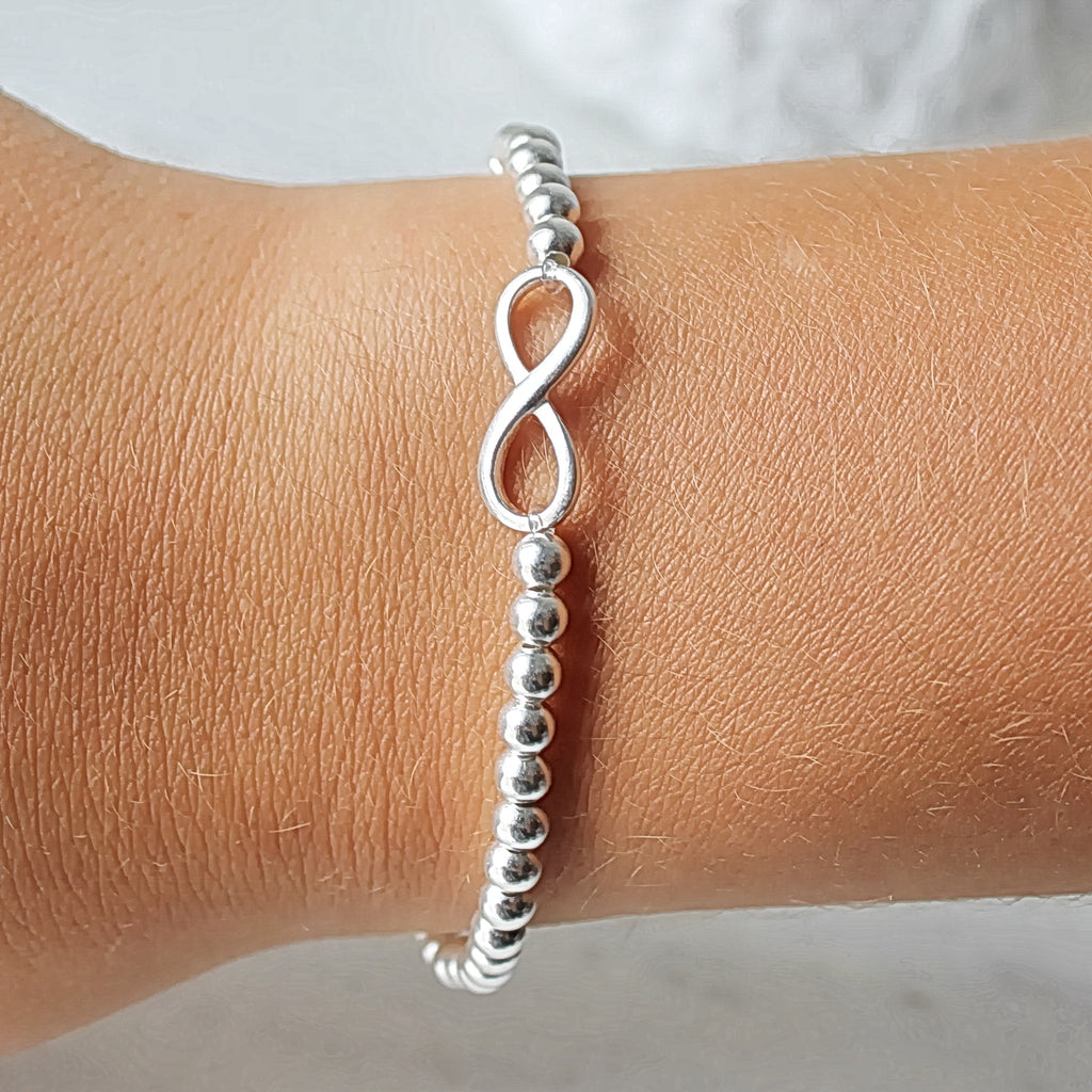 4mm Beaded Infinity bracelet • B041