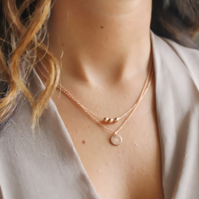 Personalized Cube Initial Layer Necklace | Bauble Sky