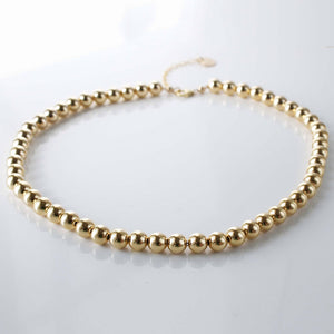 14K Gold filled or Sterling Silver Beaded Necklace • 8mm Beads • B224