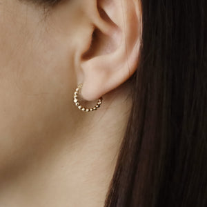 14K Gold Filled Beaded Hoop Earrings • B321
