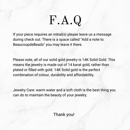 14K Solid Gold Key Necklace • B270