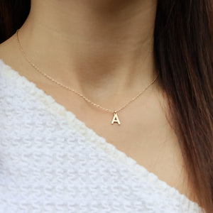 14K Solid Gold Initial Necklace • B297