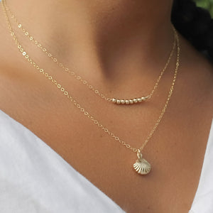 Gold Seashell Necklace for Women