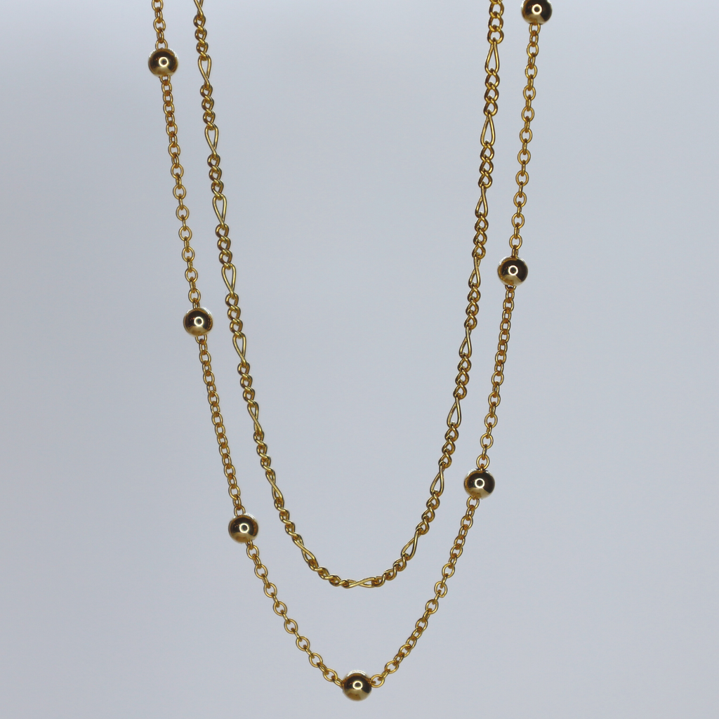 Dainty Gold Double Chain Necklace • B301