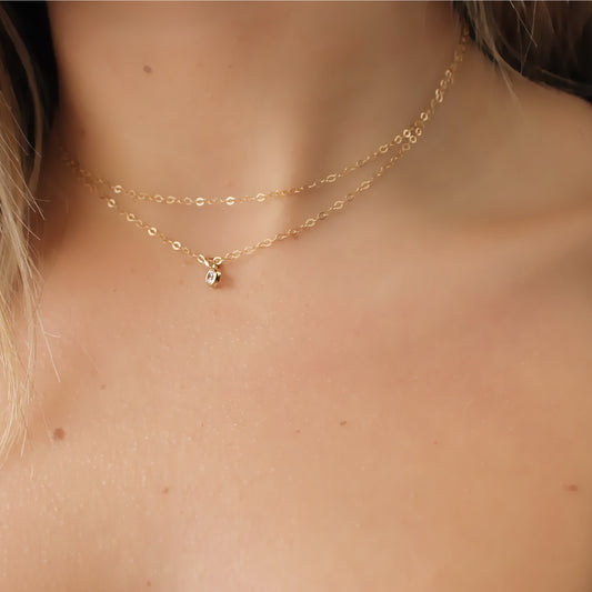 Rose Gold CZ Double Choker Necklace • B233