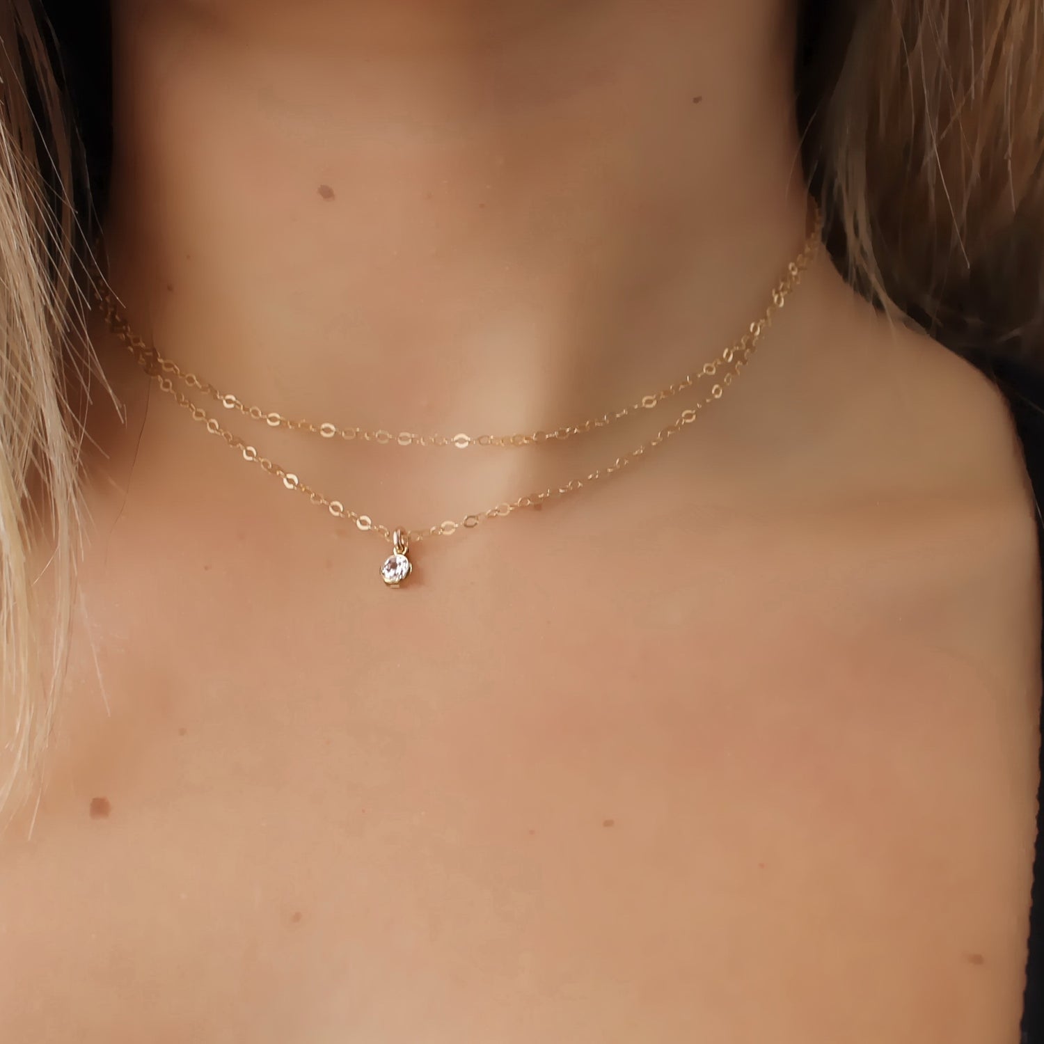 CZ Double Choker Necklace • B233