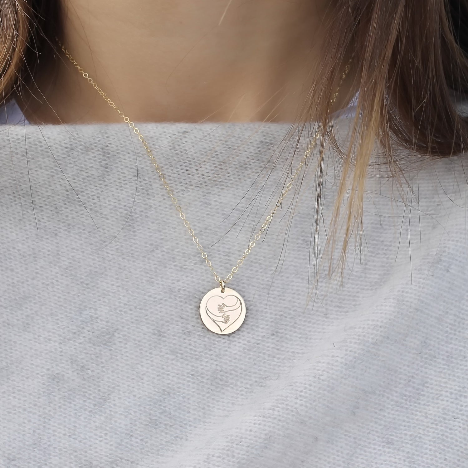 Gold Filled & Sterling Silver Virtual Hug Necklace