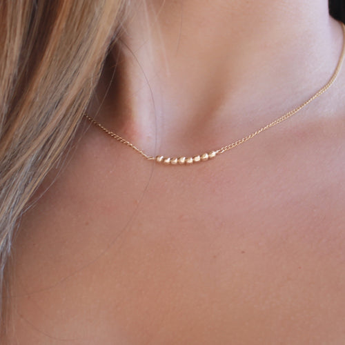 Dainty Beaded Necklace - Silver, Gold or Rose Gold – www.indieandharper.com