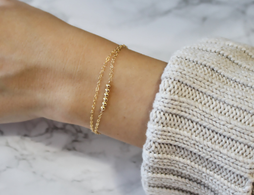 Dainty Gold Beaded Bracelet • B252