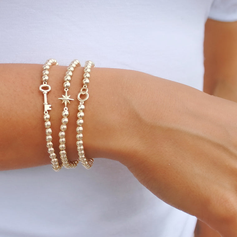14K Solid Gold Entwined Links Bracelet • B284