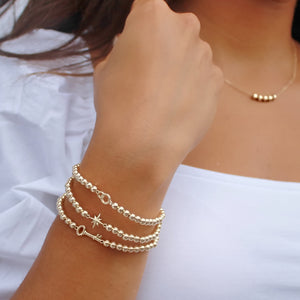 14K Solid Gold Entwined Links Bracelet • B284