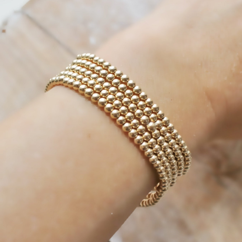 Gold Beaded Stretch Bracelet