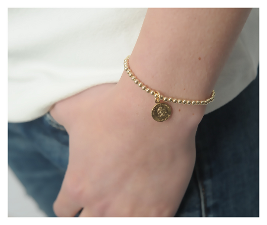 Gold St. Christopher Charm Bracelet