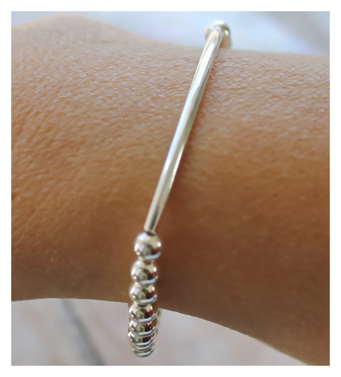 Silver Tube Beaded Bracelet • B061