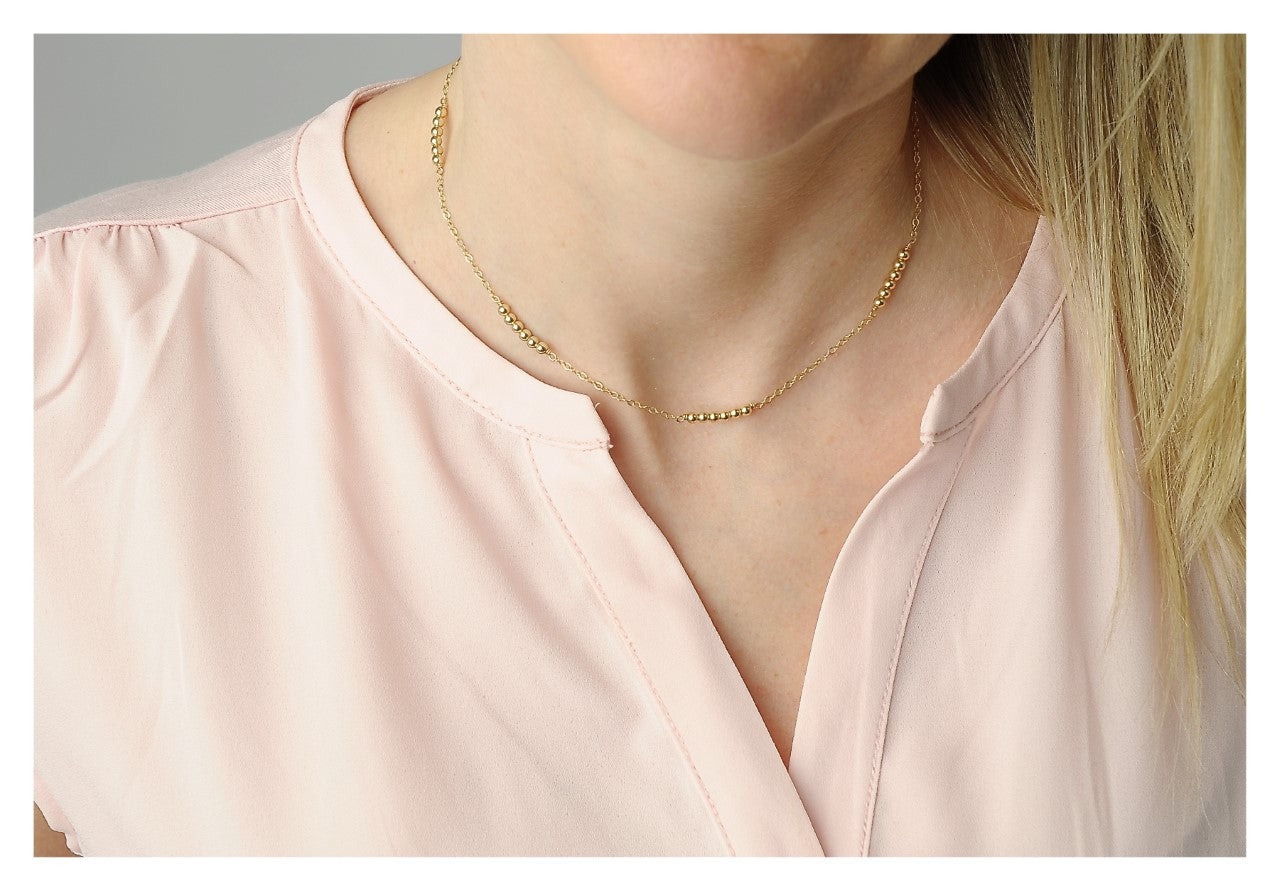 14K Gold Filled Beaded Necklace • B277