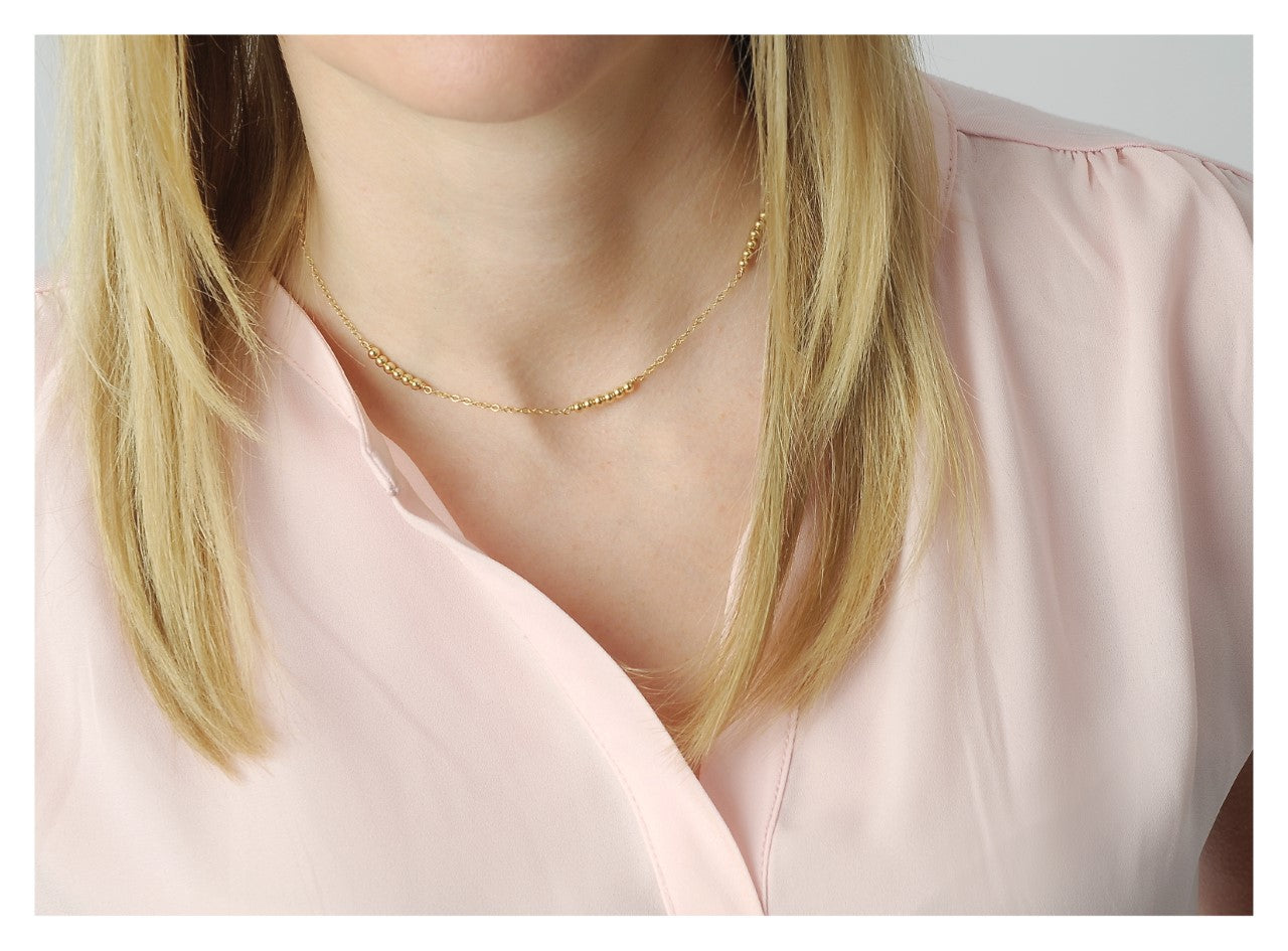 14K Gold Filled Beaded Necklace • B277