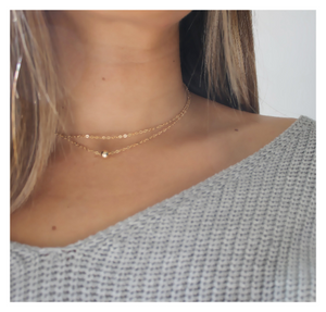 Single Bead Double Choker Necklace • B229