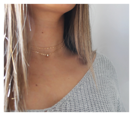 Single Bead Double Choker Necklace • B229