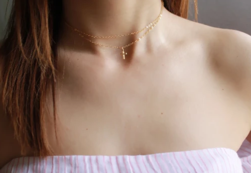 Cross Double Choker Necklace • B238