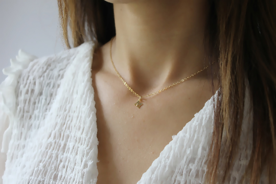 Dainty Gold Initial Necklace • B266