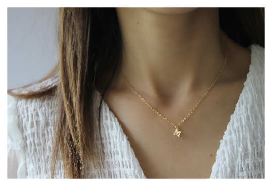 Dainty Gold Initial Necklace • B266