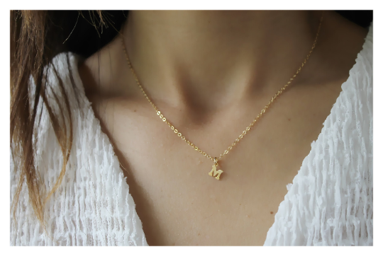 Dainty Gold Initial Necklace • B266