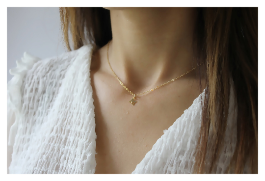 Dainty Gold Initial Necklace • B266