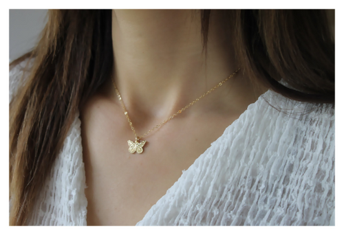 Gold Butterfly Necklace • B267