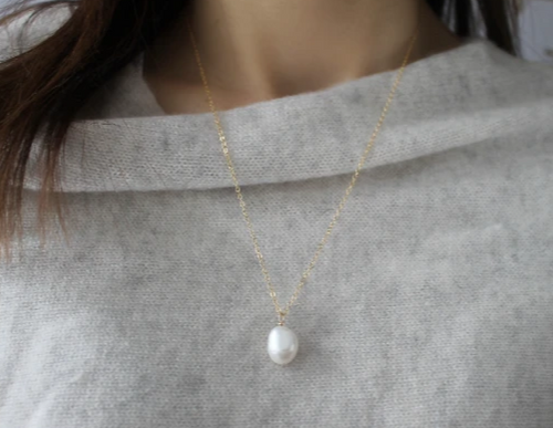 Single Baroque Pearl Necklace • B273